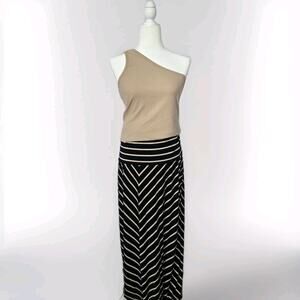 Calvin Klein Striped Maxi Skirt Size L (One Shoulder Ribbed Tank Included SzL)